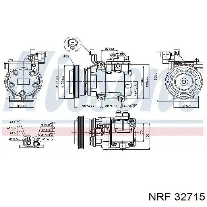 Компрессор системы кондиционирования NRF 32715 цена, от 290.26 USD