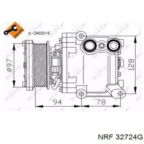 Компрессор кондиционера 32724G NRF