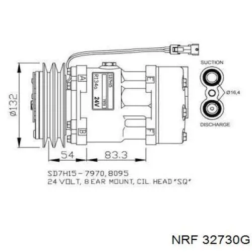 Компрессор кондиционера 32730G NRF