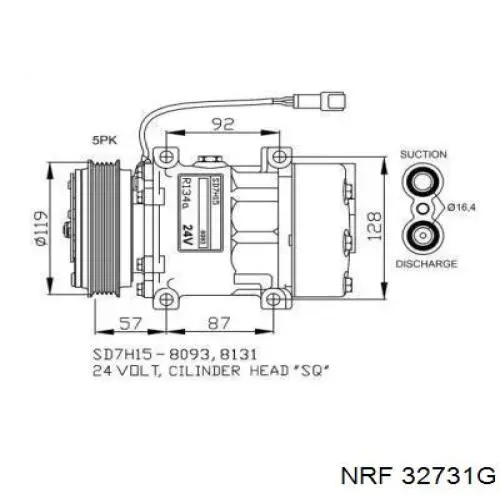 Компрессор кондиционера 32731G NRF