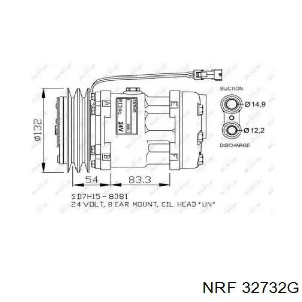 Компрессор кондиционера 32732G NRF