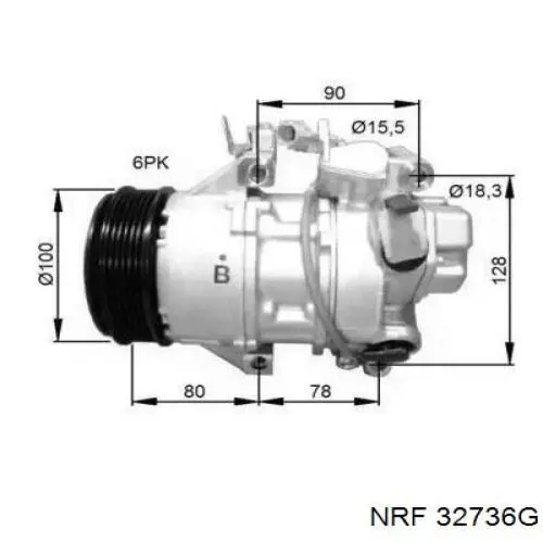 Компрессор кондиционера 32736G NRF