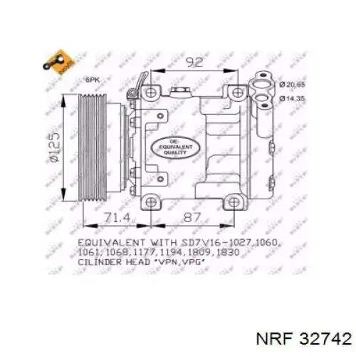 32742 NRF компрессор кондиционера