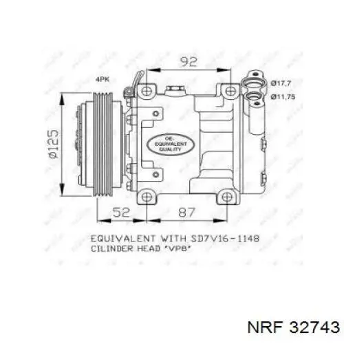 Компрессор кондиционера 32743 NRF