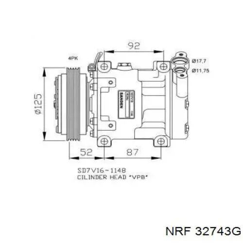 Компрессор кондиционера 32743G NRF