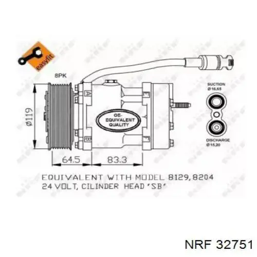 32751 NRF компрессор кондиционера