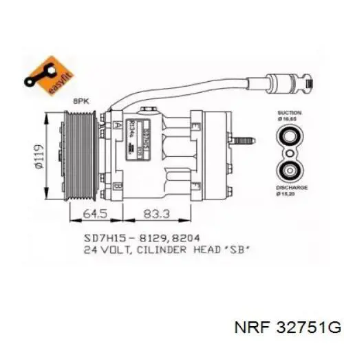 32751G NRF compressor de aparelho de ar condicionado