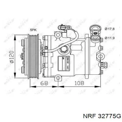 Компрессор кондиционера 32775G NRF
