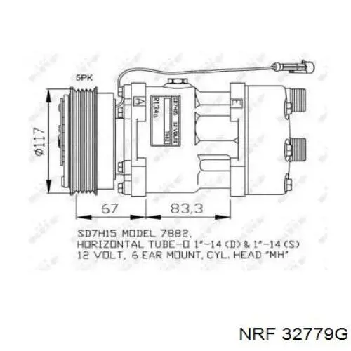 Компрессор кондиционера 32779G NRF