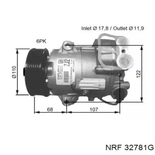 Компрессор кондиционера 32781G NRF