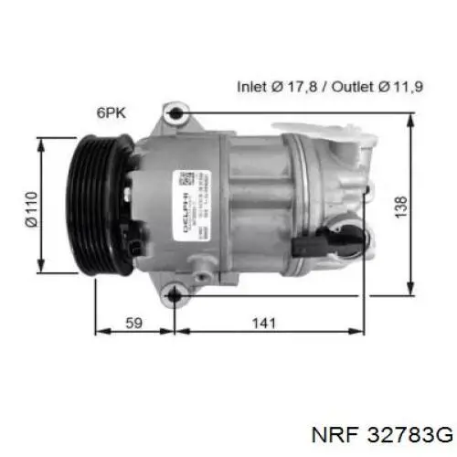 Compressor de aparelho de ar condicionado para Alfa Romeo Giulietta (940)