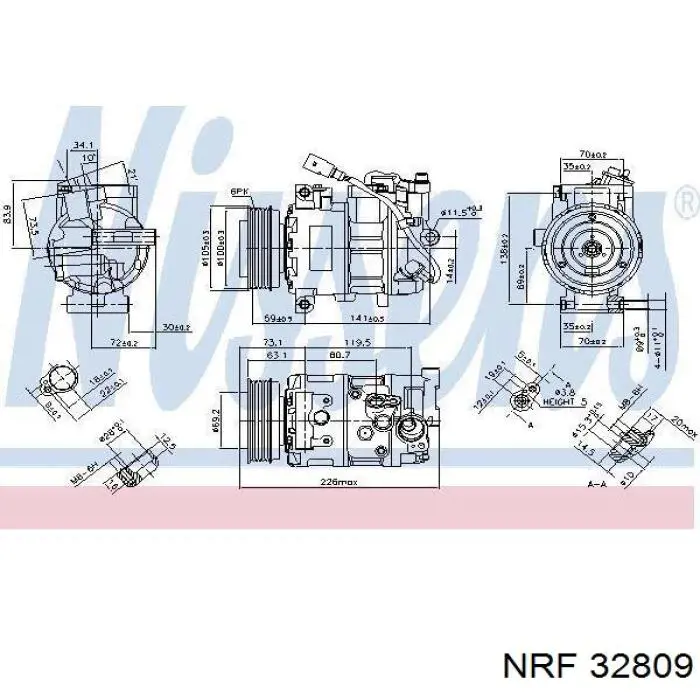 Компрессор кондиционера 32809 NRF