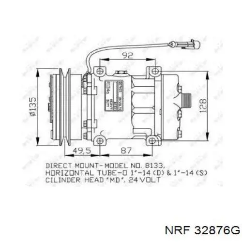 Compresor de aire acondicionado 32876G NRF