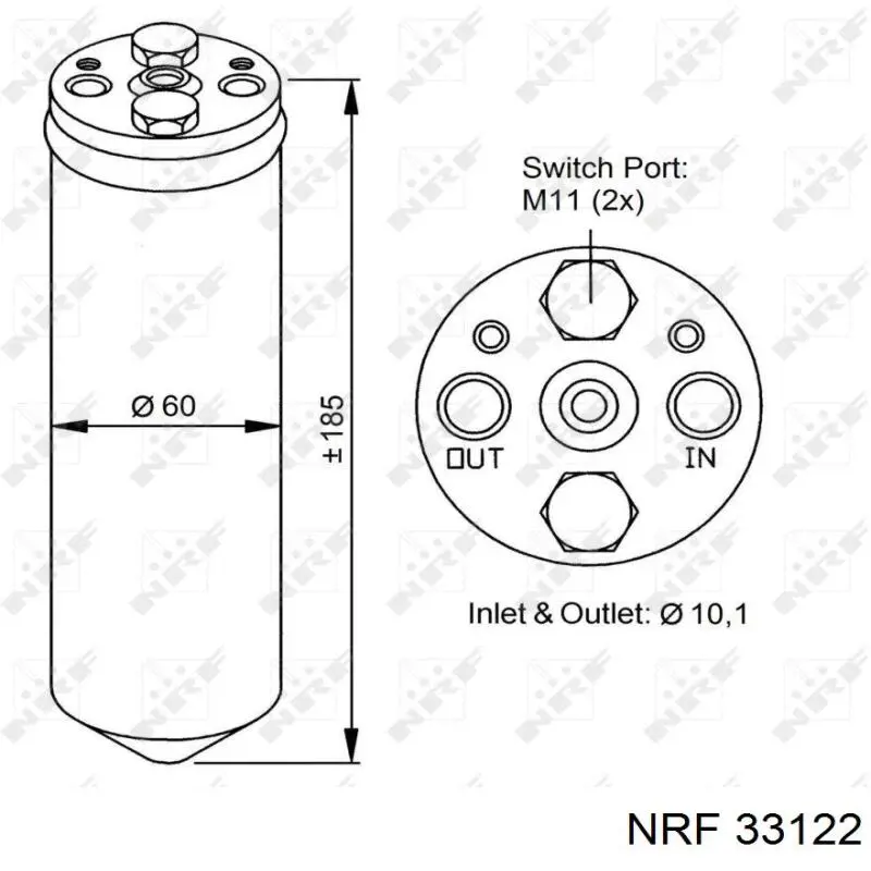 33122 NRF ресивер-осушитель кондиционера