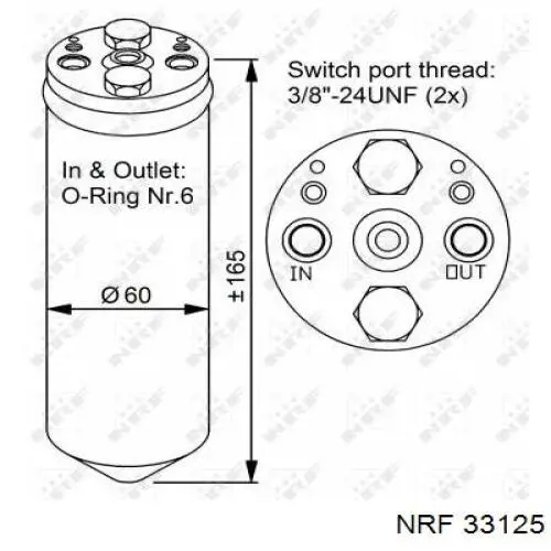 33125 NRF ресивер-осушитель кондиционера