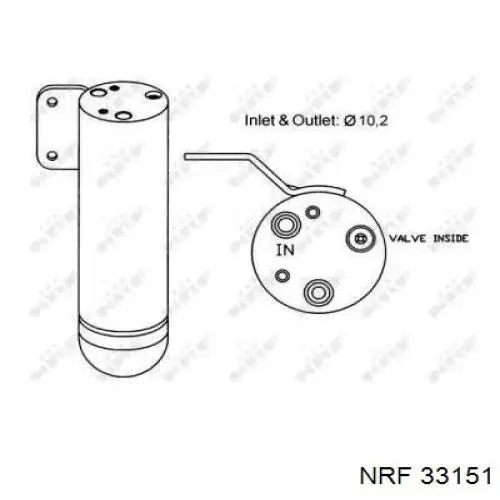 Ресивер-осушитель кондиционера NRF 33151