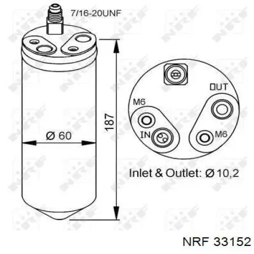 Receptor-secador del aire acondicionado 33152 NRF
