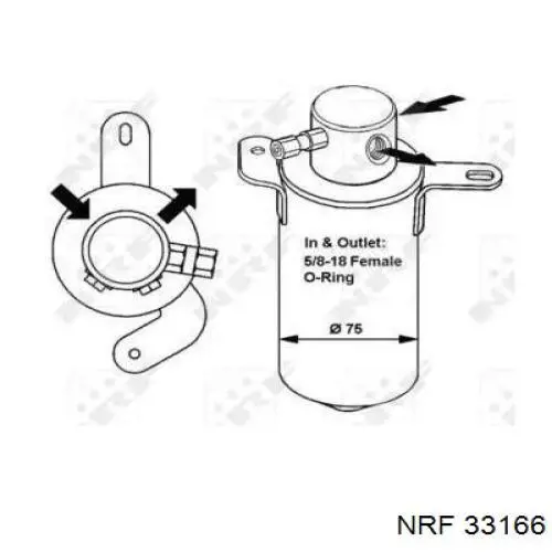 33166 NRF ресивер-осушитель кондиционера