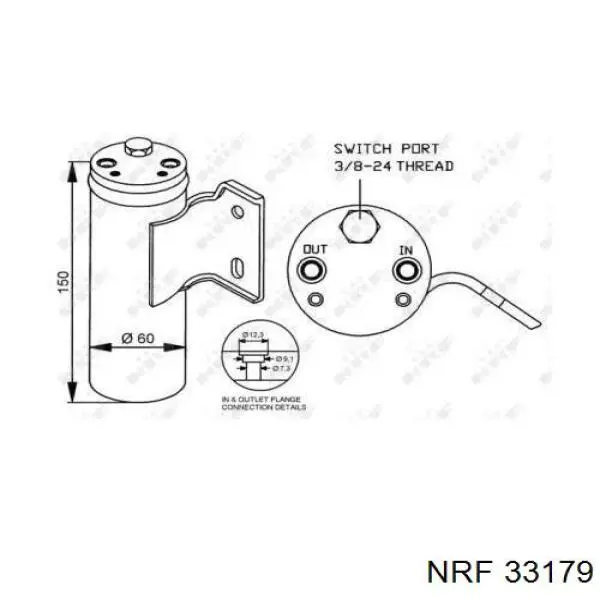 Receptor-secador del aire acondicionado 33179 NRF