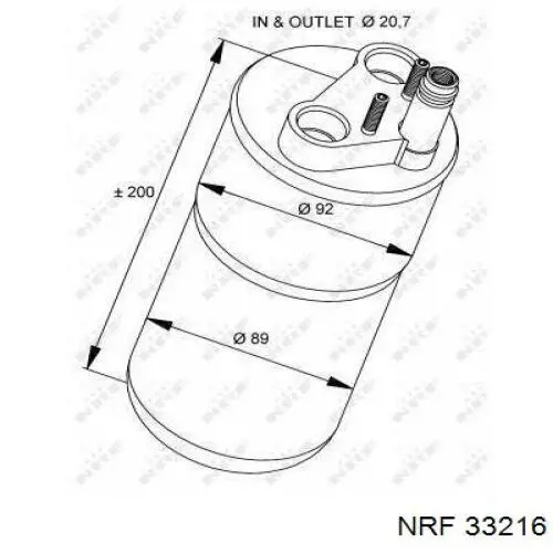 Ресивер-осушитель кондиционера NRF 33216