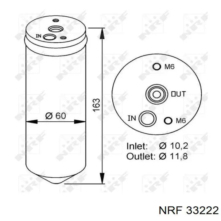 Receptor-secador del aire acondicionado 33222 NRF
