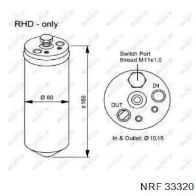 Receptor-secador del aire acondicionado 33320 NRF