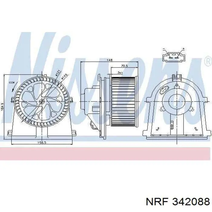 Resitencia, ventilador habitáculo 342088 NRF