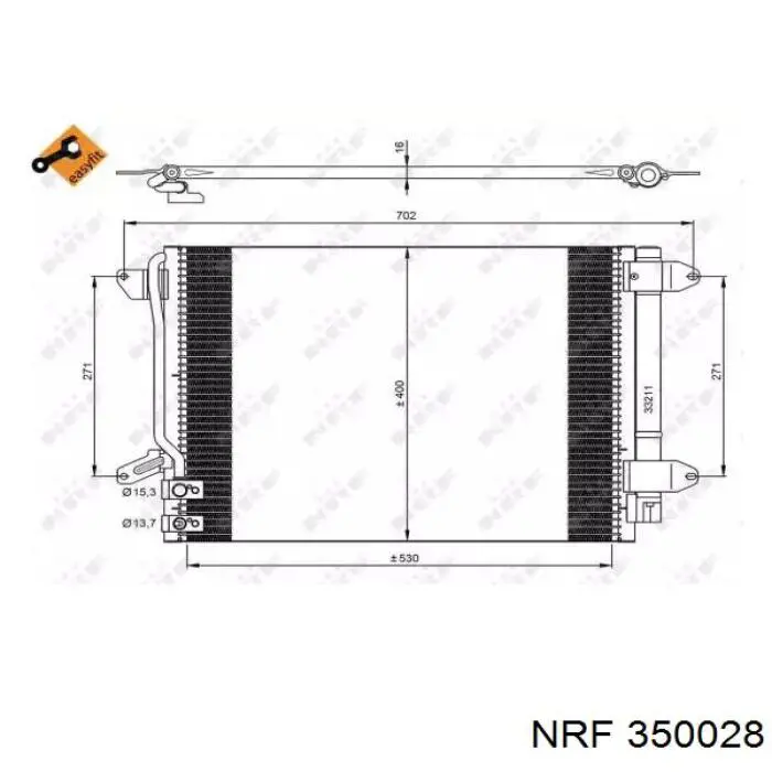 Condensador aire acondicionado 350028 NRF