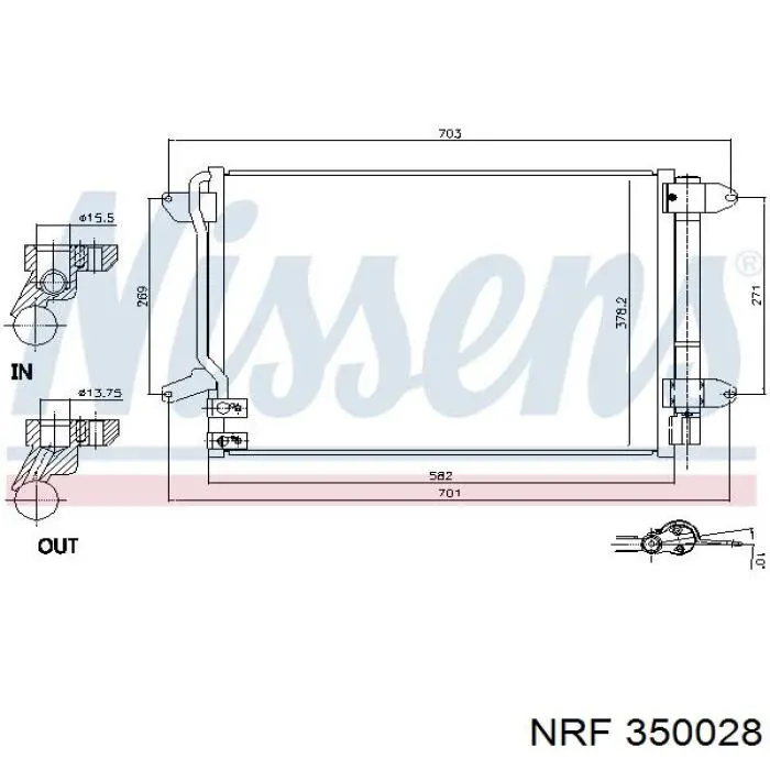 Радиатор охлаждения кондиционера NRF 350028