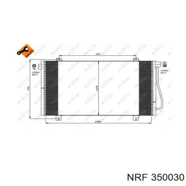 Радиатор кондиционера 350030 NRF