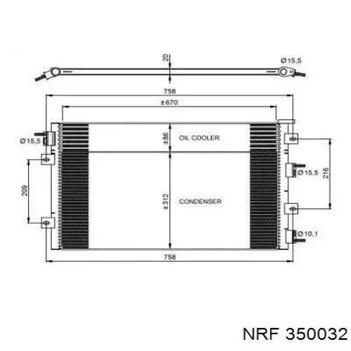 Радиатор кондиционера 350032 NRF