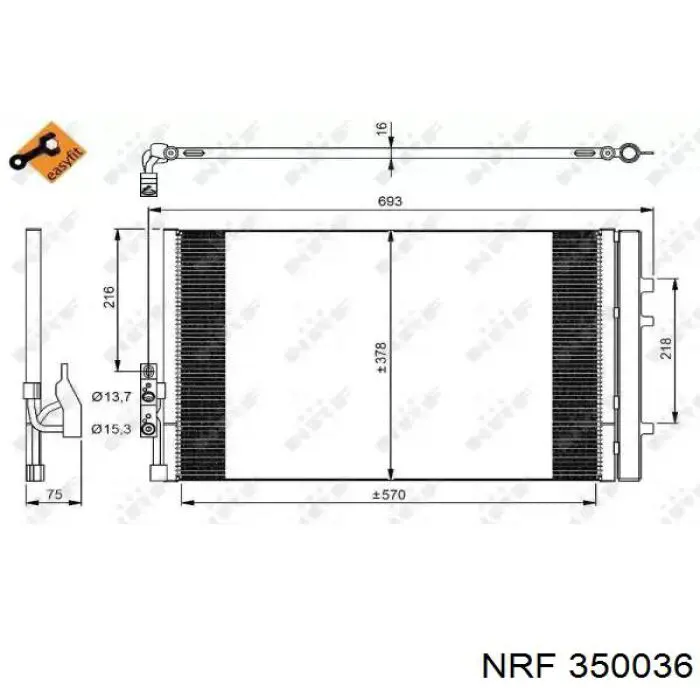 Радиатор кондиционера 350036 NRF