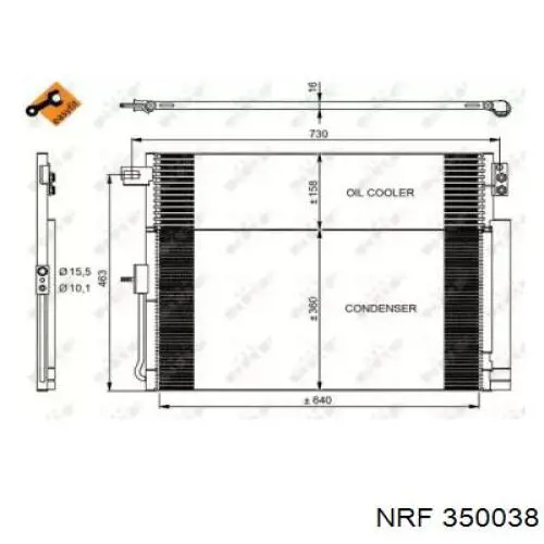 Радиатор кондиционера 350038 NRF