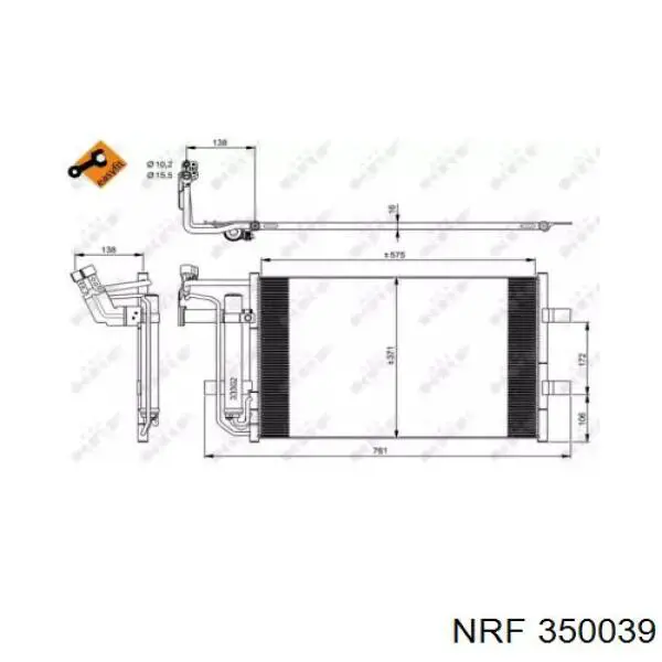 Condensador aire acondicionado 350039 NRF