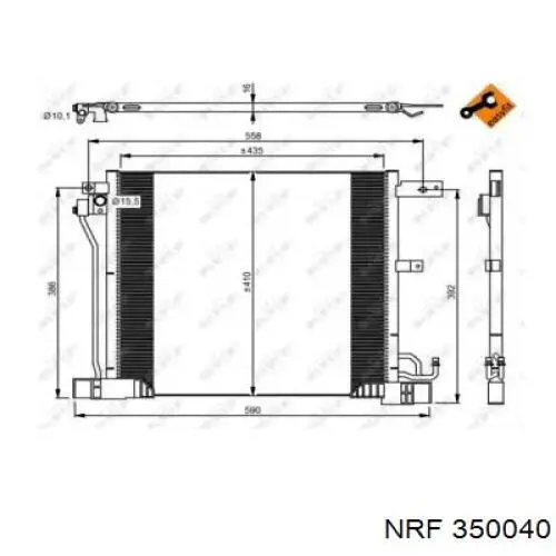 Радиатор кондиционера 350040 NRF