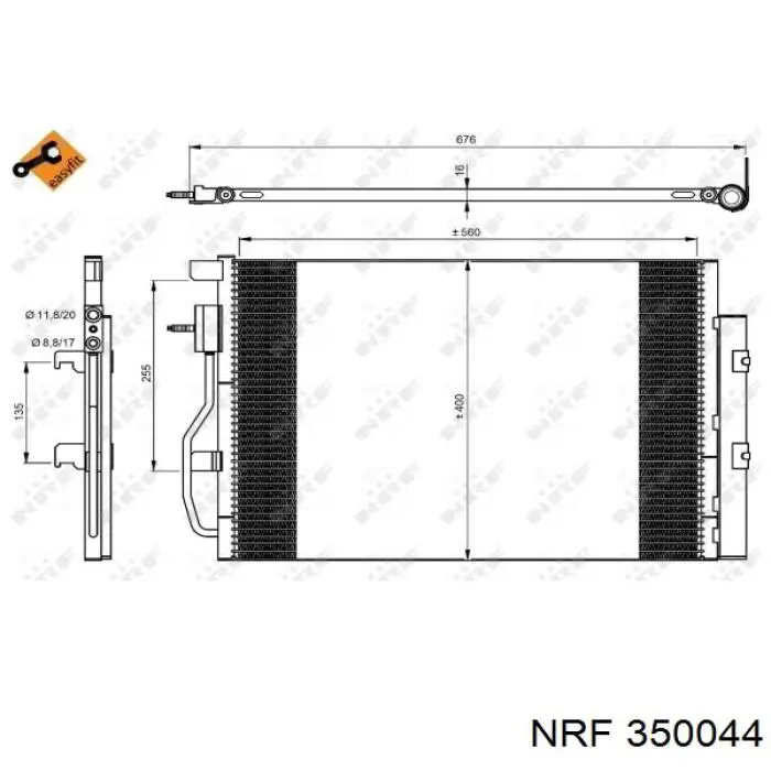 Condensador aire acondicionado 350044 NRF
