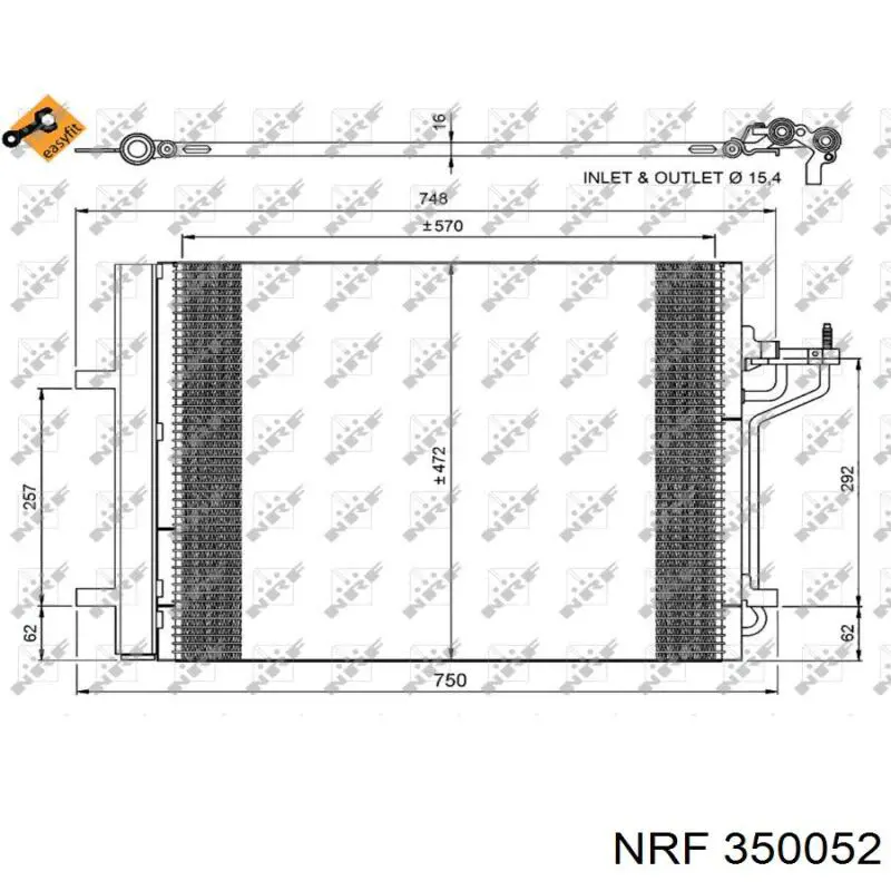 350052 NRF радиатор кондиционера