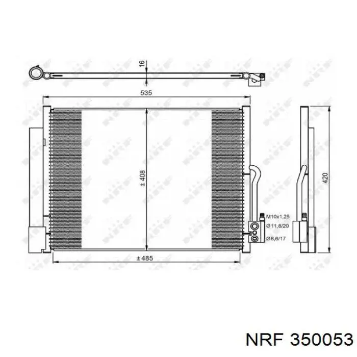 Condensador aire acondicionado 350053 NRF