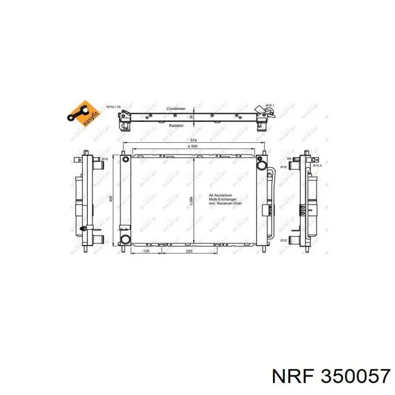 Condensador aire acondicionado 350057 NRF