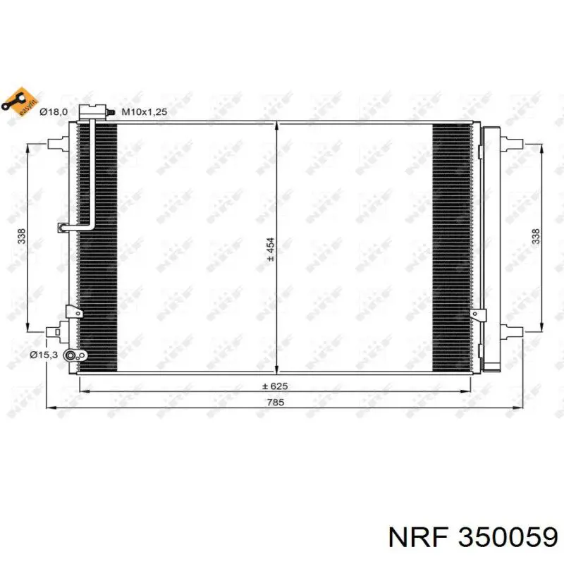350059 NRF radiador de aparelho de ar condicionado
