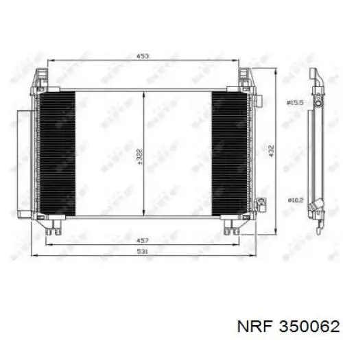 350062 NRF радиатор кондиционера