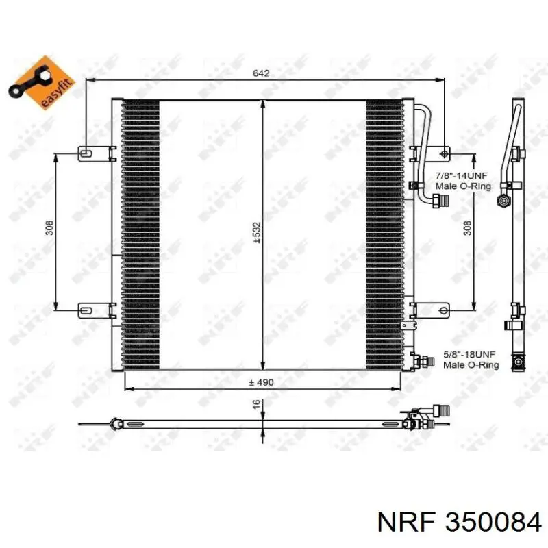350084 NRF радиатор кондиционера