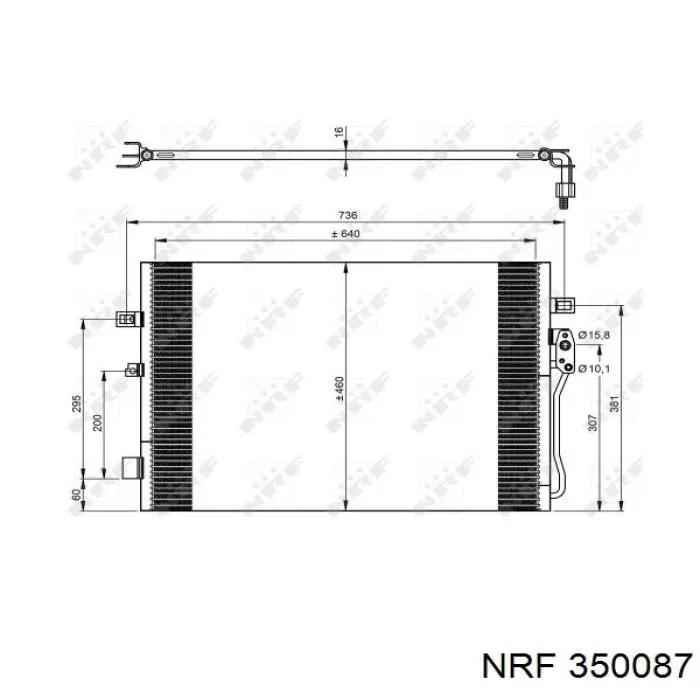 Радиатор кондиционера 350087 NRF