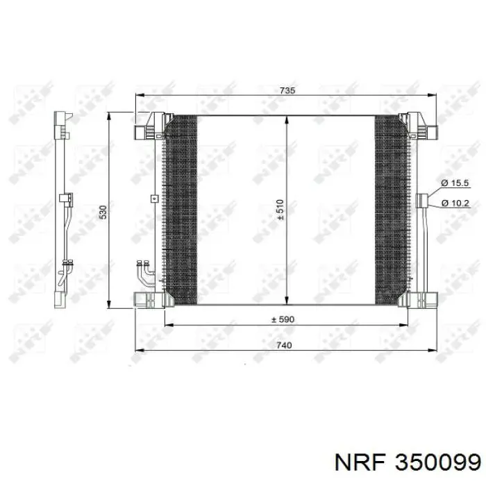 Condensador aire acondicionado 350099 NRF