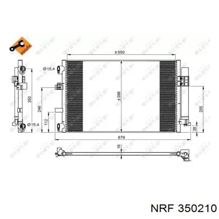 350210 NRF radiador de aparelho de ar condicionado