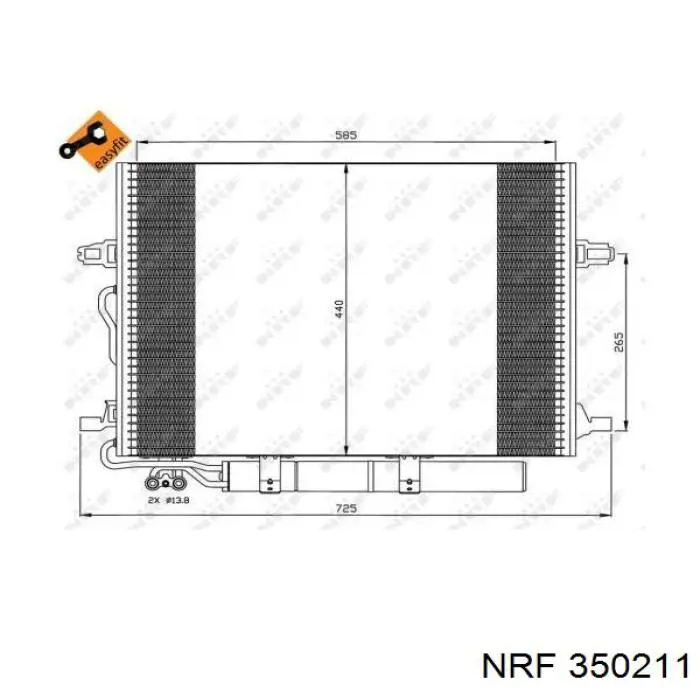 Радиатор охлаждения кондиционера Denso DCN17065