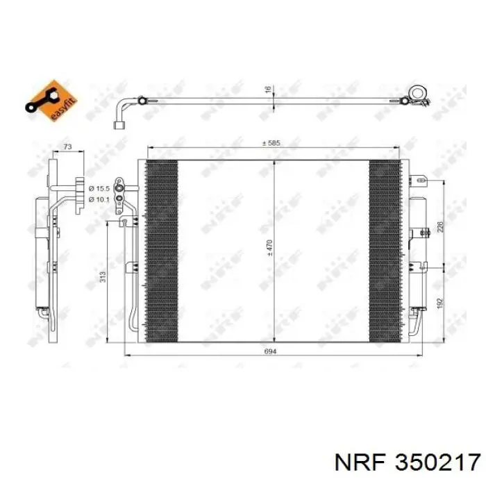 Радиатор кондиционера KTT110591 Thermotec