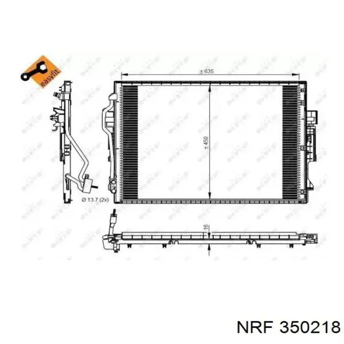 350218 NRF радиатор кондиционера