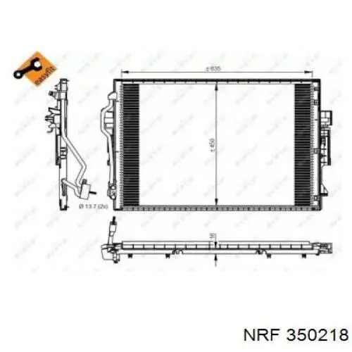 Condensador aire acondicionado 350218 NRF