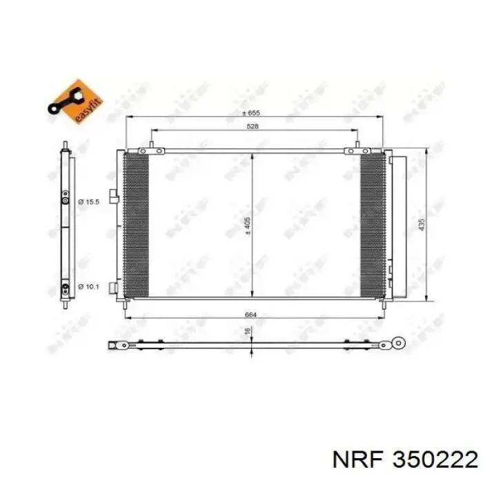 350222 NRF radiador de aparelho de ar condicionado